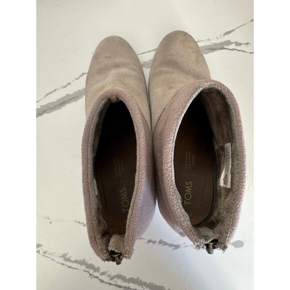 Tom's Heeled‎ Booties Suede Camel Size 10 - Picture 4 of 11